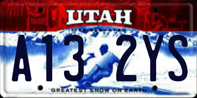 UT license plate A132YS