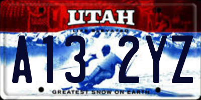 UT license plate A132YZ