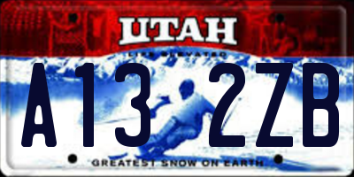 UT license plate A132ZB