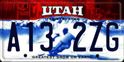 UT license plate A132ZG