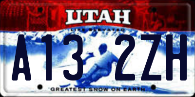 UT license plate A132ZH
