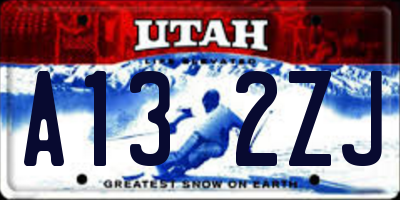 UT license plate A132ZJ