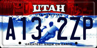 UT license plate A132ZP