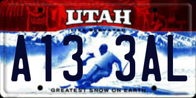 UT license plate A133AL