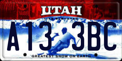 UT license plate A133BC
