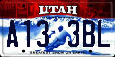 UT license plate A133BL