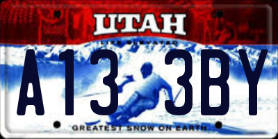 UT license plate A133BY