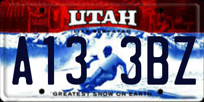 UT license plate A133BZ