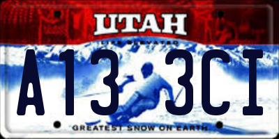 UT license plate A133CI