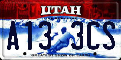 UT license plate A133CS