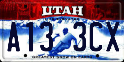 UT license plate A133CX