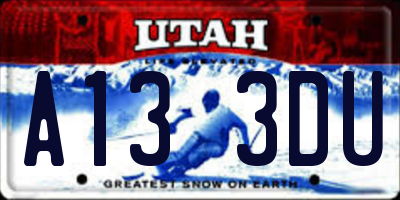 UT license plate A133DU