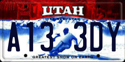 UT license plate A133DY