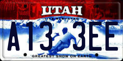 UT license plate A133EE