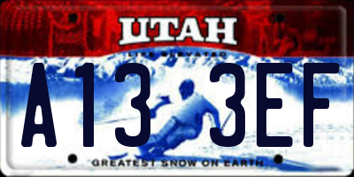 UT license plate A133EF
