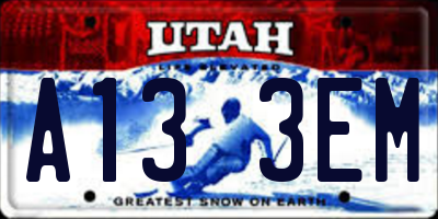 UT license plate A133EM