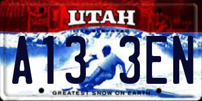 UT license plate A133EN