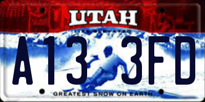 UT license plate A133FD