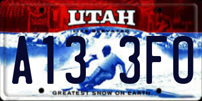 UT license plate A133FO