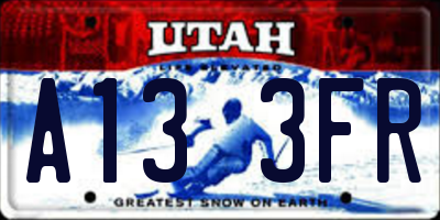 UT license plate A133FR