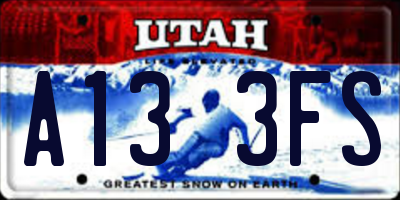 UT license plate A133FS
