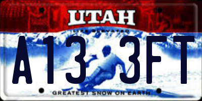 UT license plate A133FT