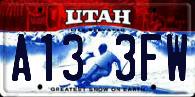 UT license plate A133FW