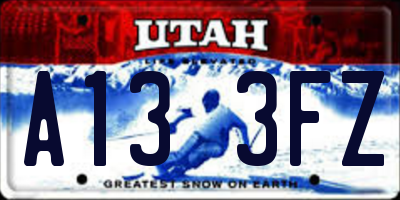UT license plate A133FZ