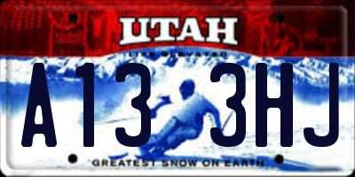 UT license plate A133HJ