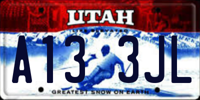 UT license plate A133JL