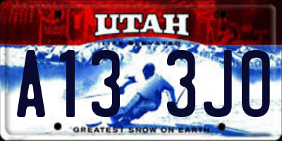 UT license plate A133JO