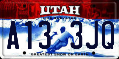 UT license plate A133JQ