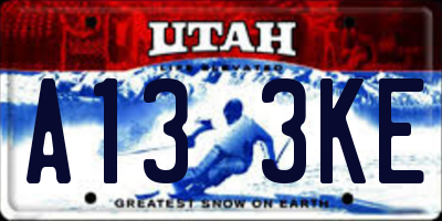 UT license plate A133KE