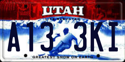 UT license plate A133KI