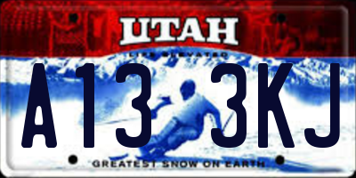 UT license plate A133KJ