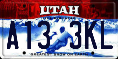 UT license plate A133KL