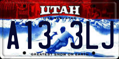 UT license plate A133LJ