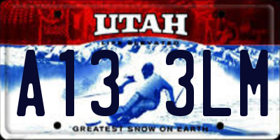 UT license plate A133LM