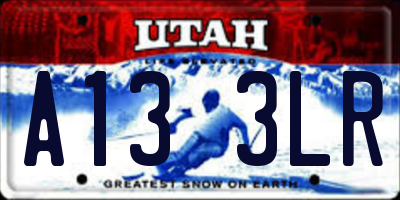 UT license plate A133LR