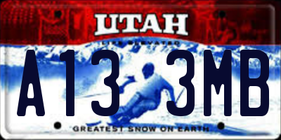 UT license plate A133MB