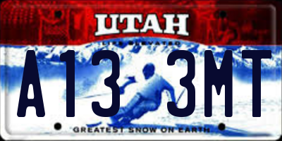 UT license plate A133MT