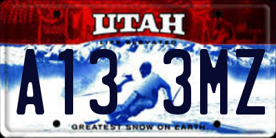 UT license plate A133MZ