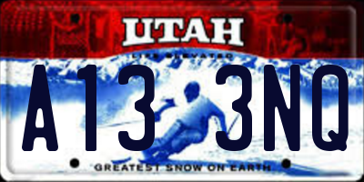 UT license plate A133NQ