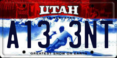 UT license plate A133NT