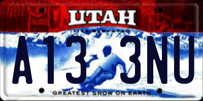 UT license plate A133NU