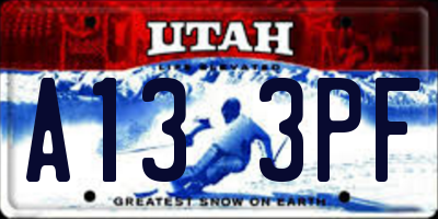 UT license plate A133PF