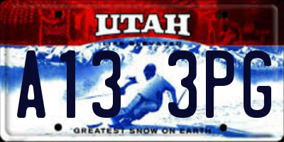 UT license plate A133PG
