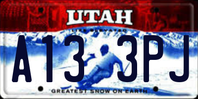 UT license plate A133PJ