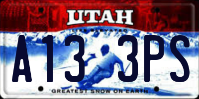 UT license plate A133PS