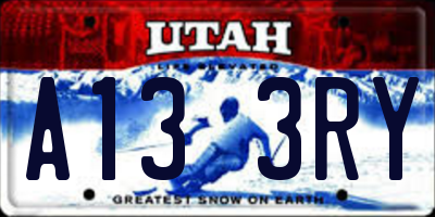 UT license plate A133RY